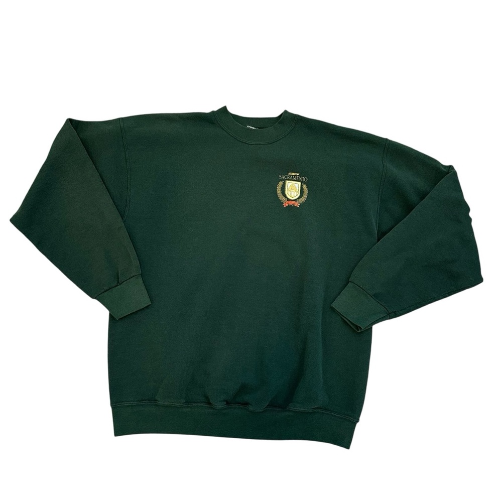 Vintage Fruit of the Loom Green Crewneck Sweatshirt Size L